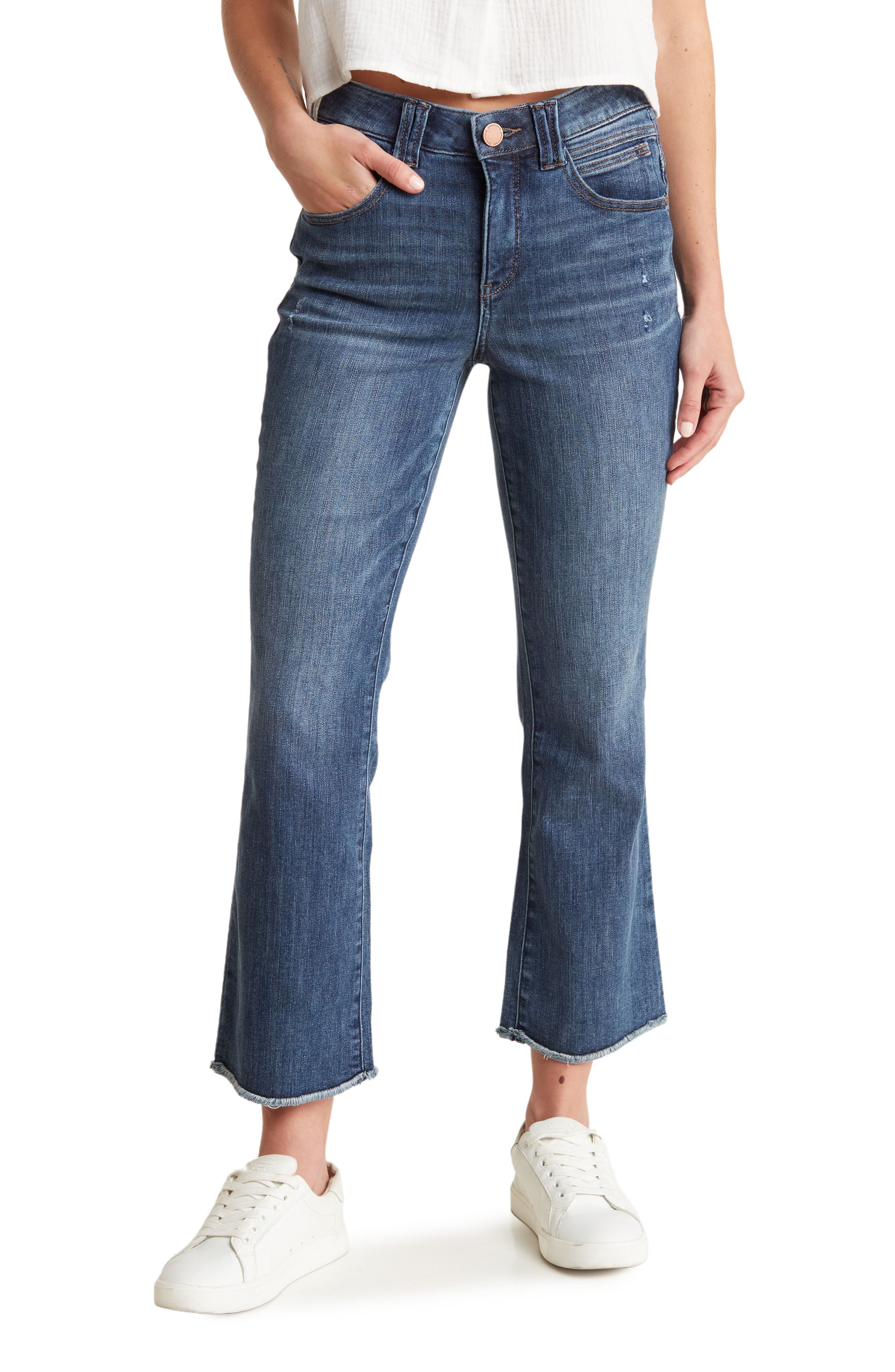 Democracy Ab Tech High Waist Crop Jeans In Indigo Artisanal