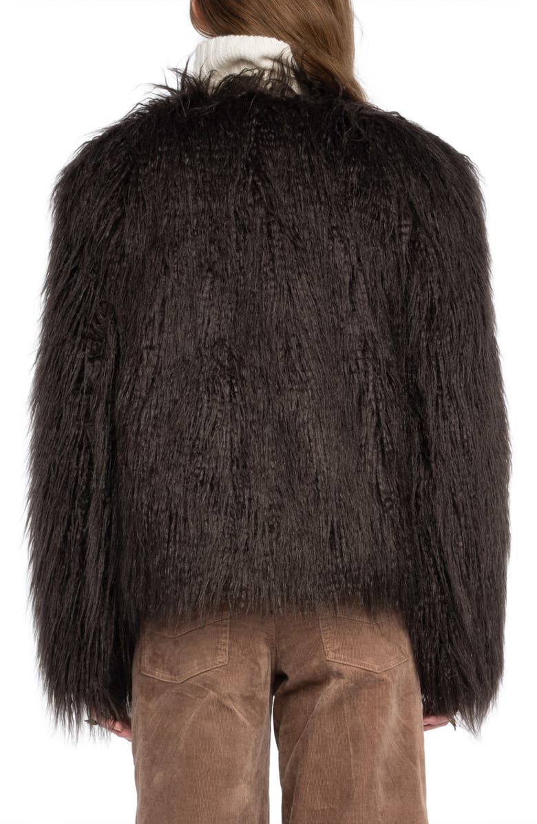 Zadig & Voltaire Freddie Faux Fur Coat, Alternate, color, Dark Chocolate