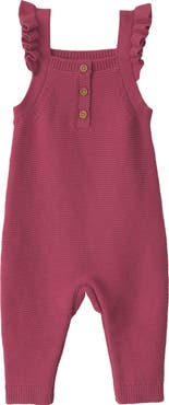 Little Planet Kids' Ruffled Strap Garter Stitch Organic Cotton Jumpsuit