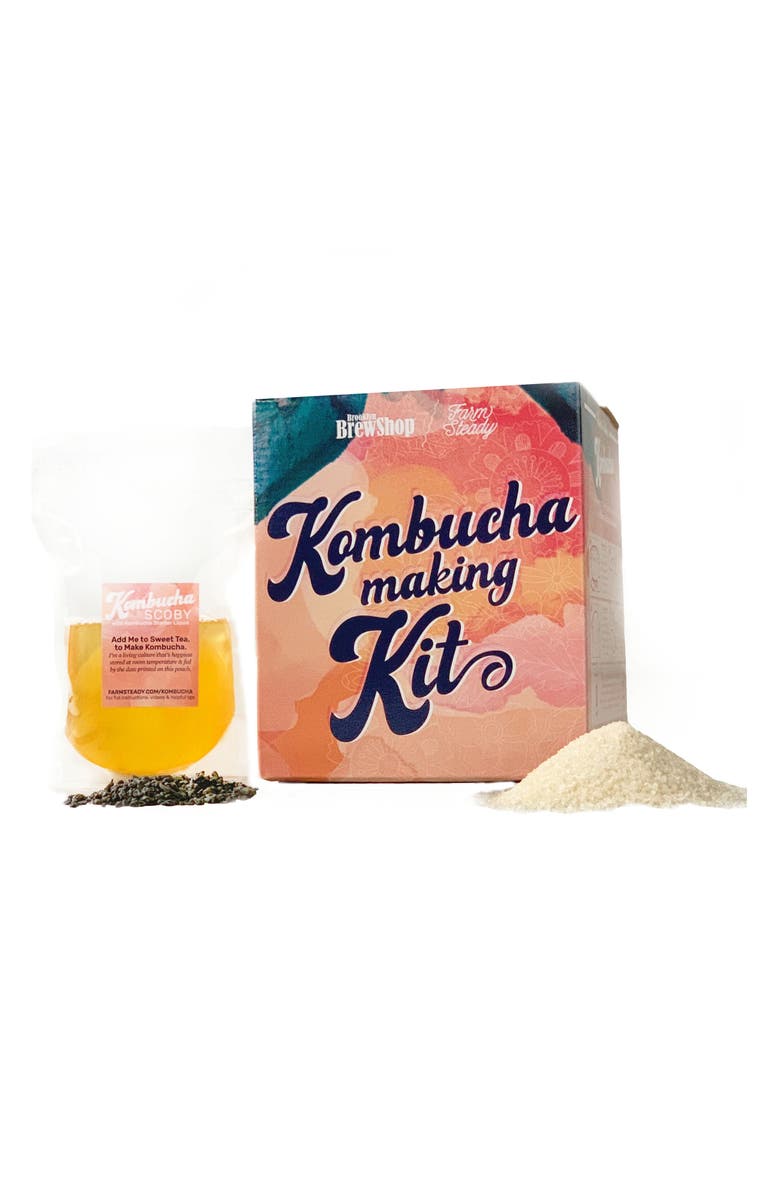 FarmSteady Brooklyn Brew Shop Green Tea Kombucha Making Kit, Main, color, Pink