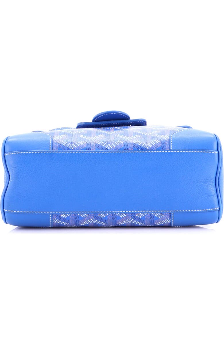 Pre-Owned Goyard Saigon Top Handle Bag Coated Canvas with Leather Mini, Alternate, color, Blue