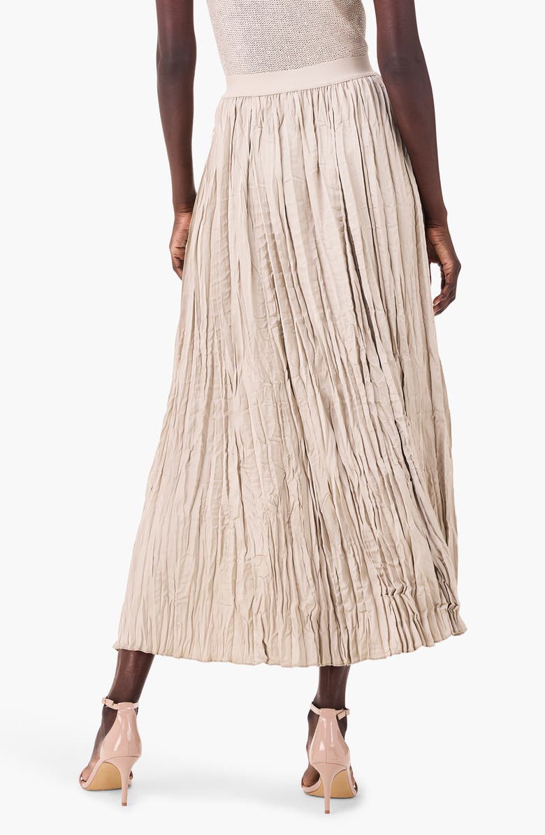NIC+ZOE Crinkle Crush Plissé Midi Skirt, Alternate, color, Brown Rice