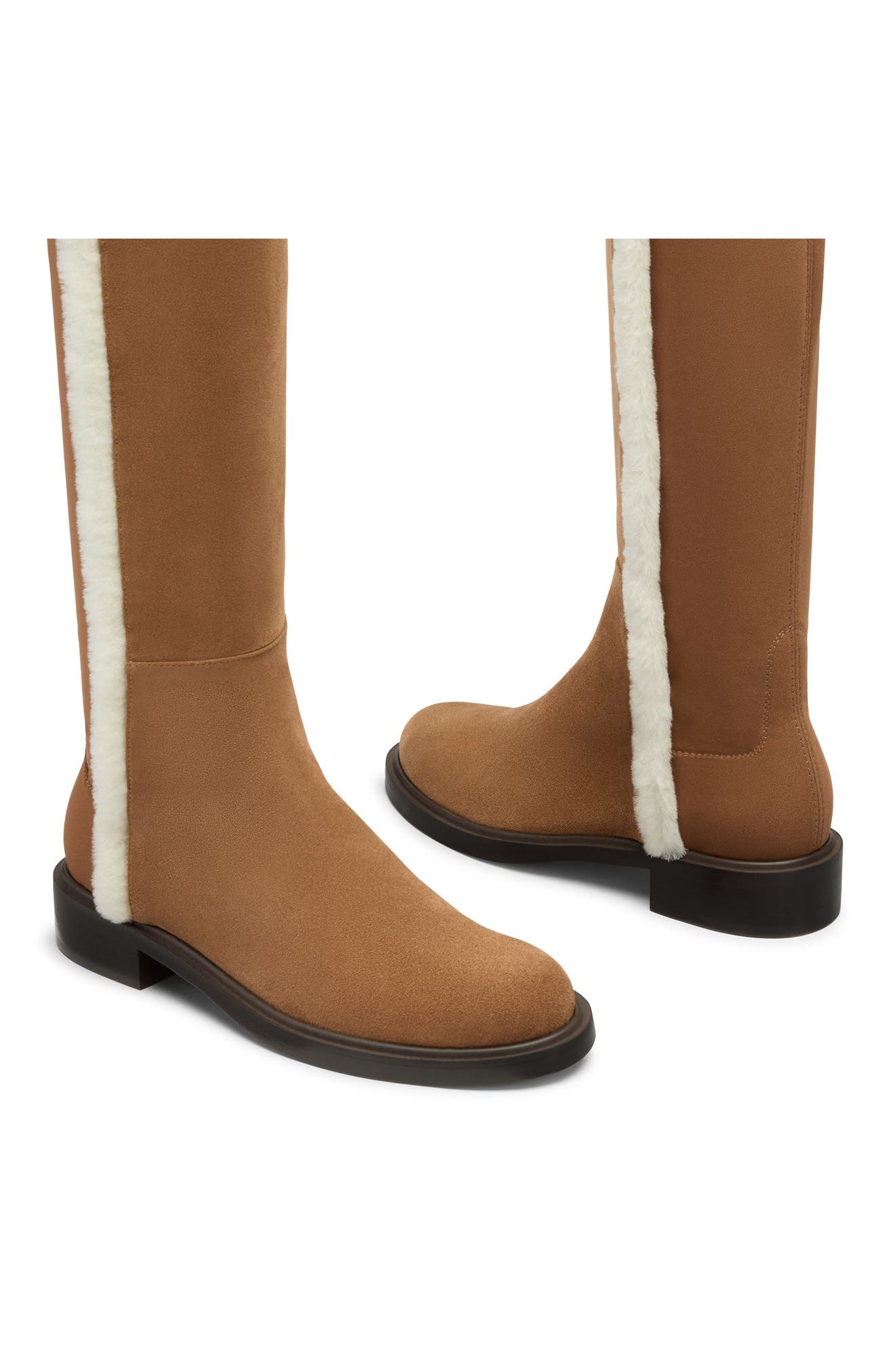 5050 Cozy Gisele Over the Knee Boot with Genuine Shearling Trim, Alternate, color, TOASTED ALMOND/ NATURAL