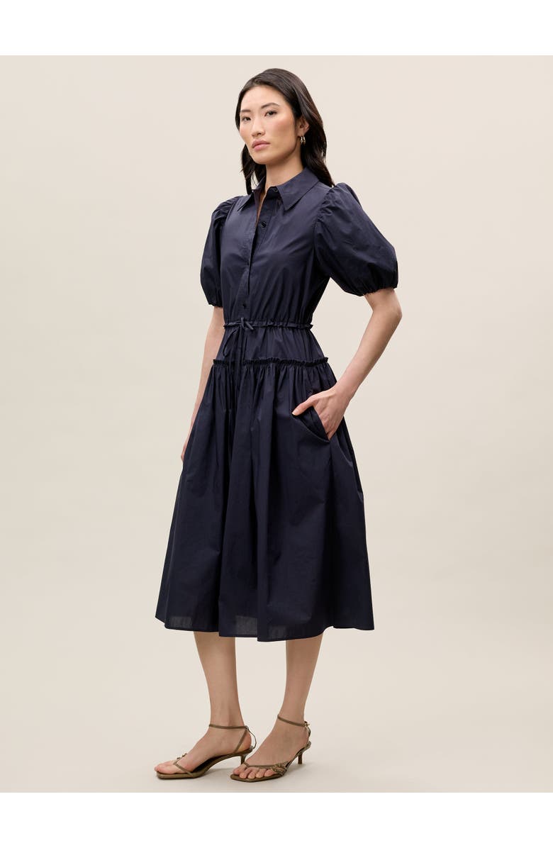 Rebecca Taylor Poplin Shirt Dress, Alternate, color, Dark Navy