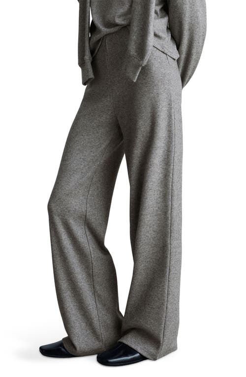 Shop Mango Wide Leg Knit Pants In Grey
