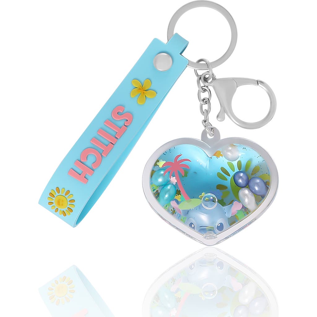 Disney Stitch Liquid Surf And Sun Keychain In Blue