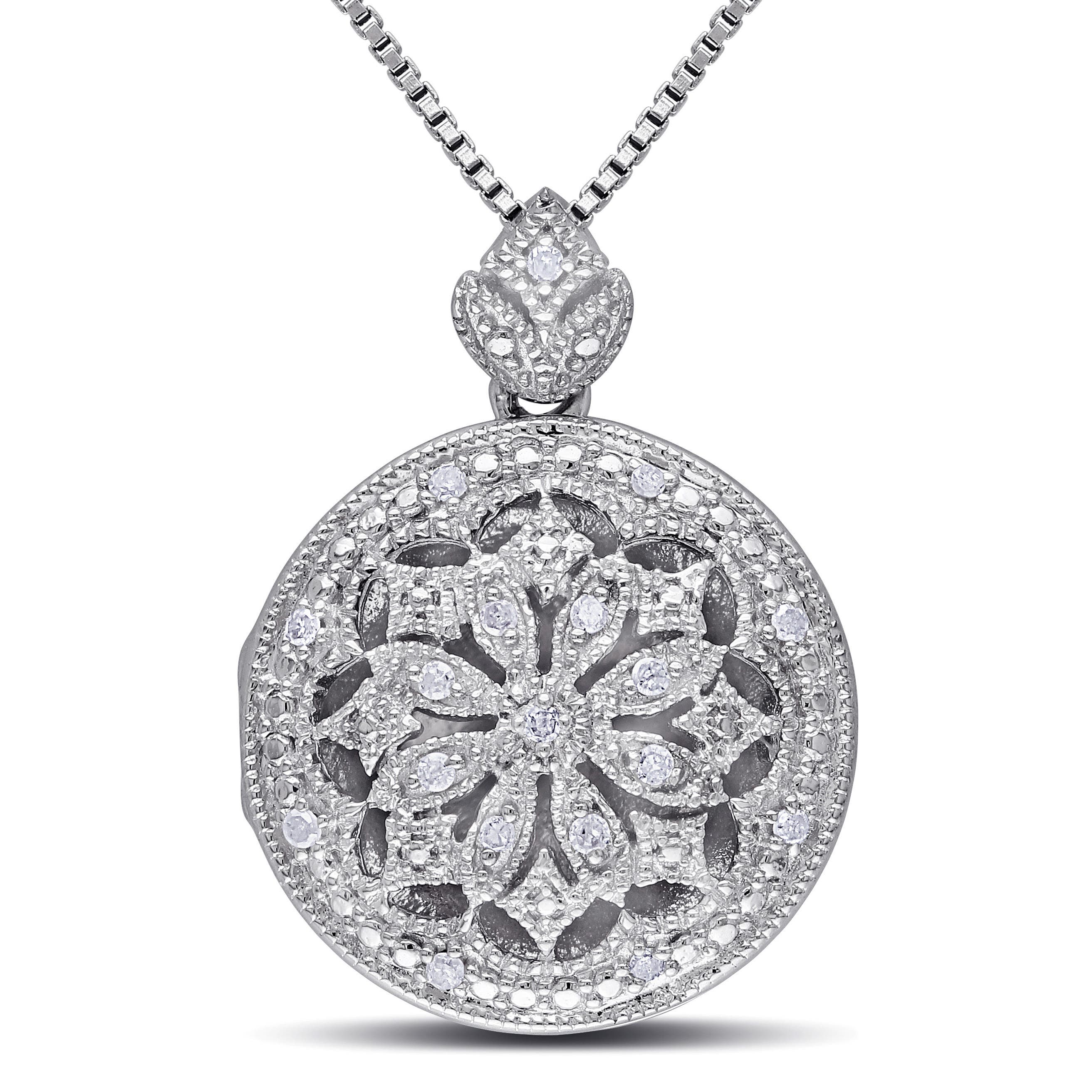 Julianna B. Diamond Floral Vintage Locket Necklace (Women) | Nordstrom
