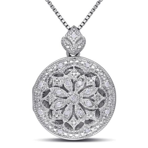 Diamond Floral Vintage Locket Necklace