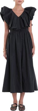 English Factory Ruffle Midi Dress