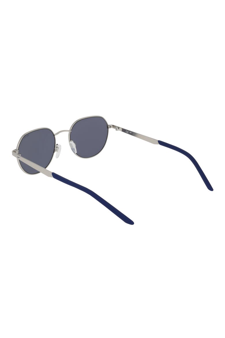 Traveler Trend 52mm Round Sunglasses, Alternate, color, SATIN SILVER / BLUE