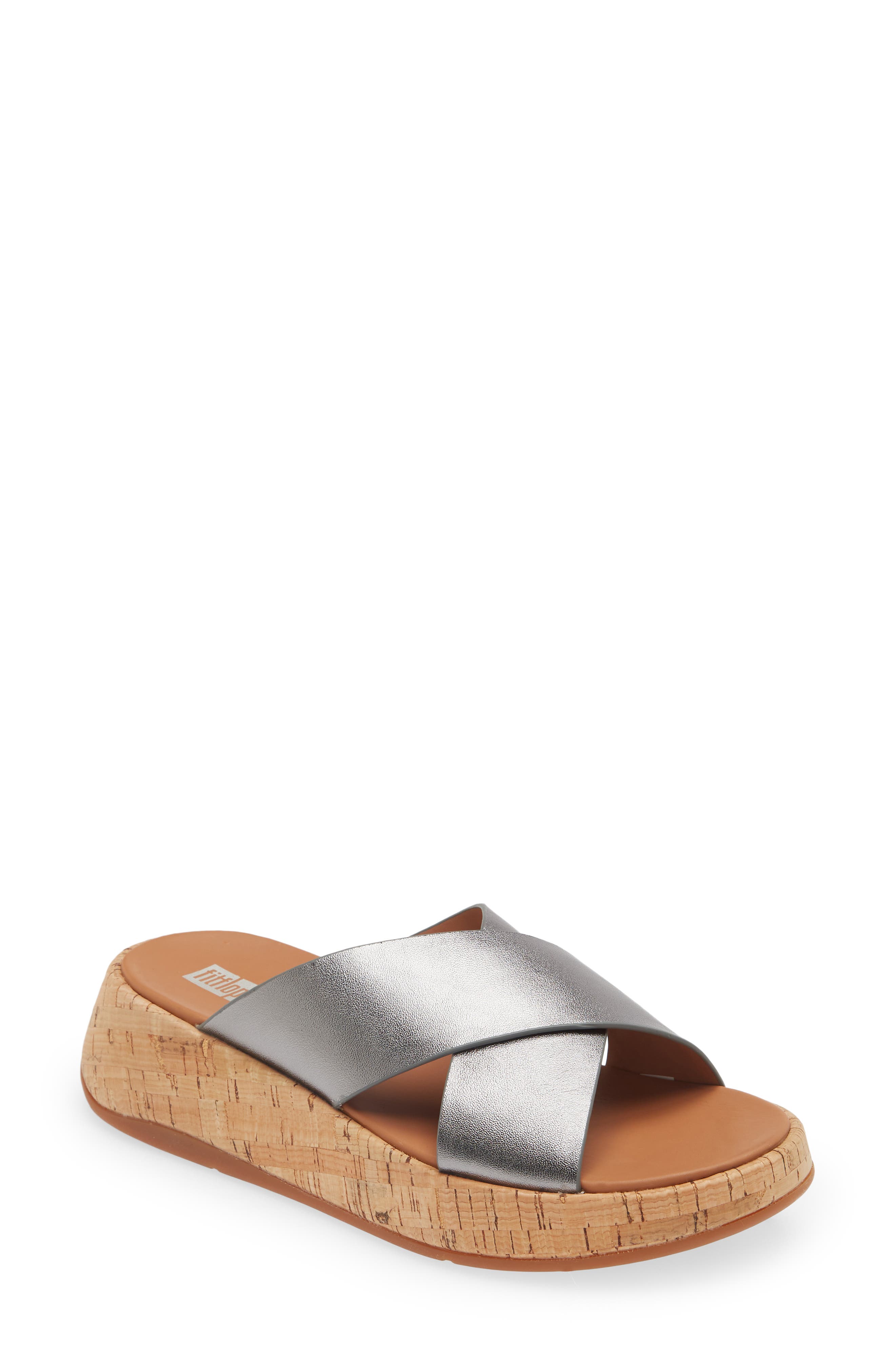 FitFlop F-Mode Metallic Slide Sandal, Main, color, 