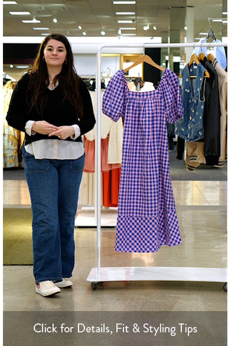 Gingham Puff Sleeve Seersucker Dress video
