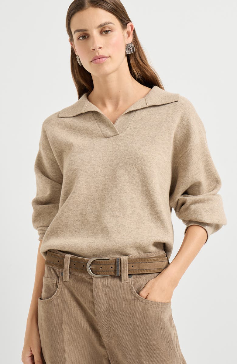 Brunello Cucinelli Suede belt, Alternate, color, Light Brown