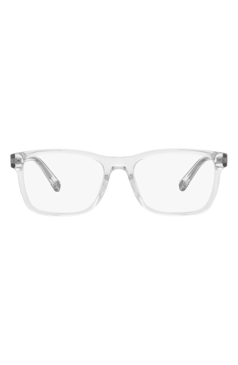 COACH 54mm Rectangular Optical Glasses, Main, color, Crystal / Demo Lens