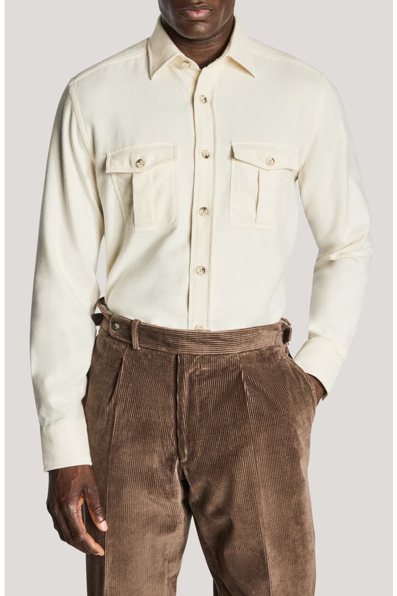 Arnaud Militaire Cotton Shirt, Main, color, ECRU