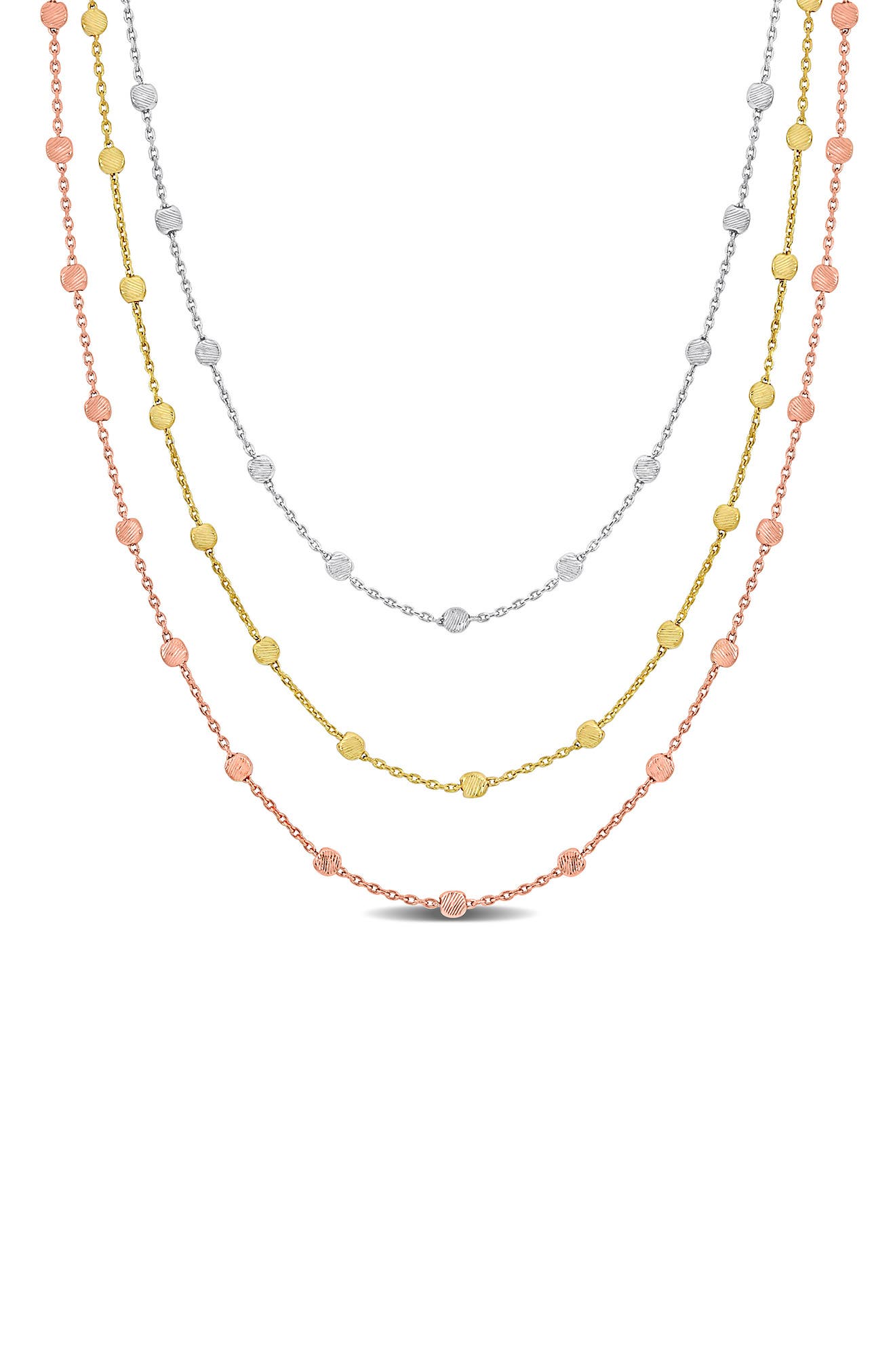 DELMAR Three-Strand Ball Chain Necklace
