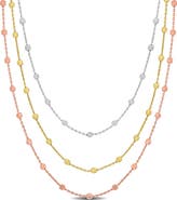 DELMAR Three-Strand Ball Chain Necklace