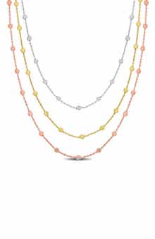 DELMAR Three-Strand Ball Chain Necklace