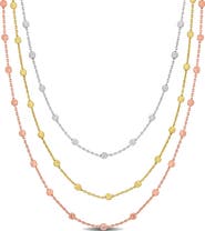 DELMAR Three-Strand Ball Chain Necklace
