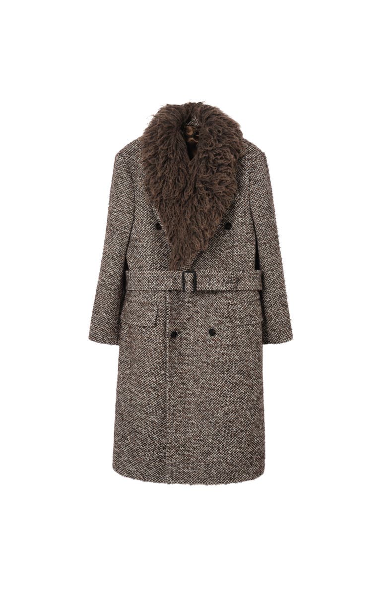 Burberry Wool Mohair Blend Tailored Coat, Alternate, color, Rice Beige/Raven Grey