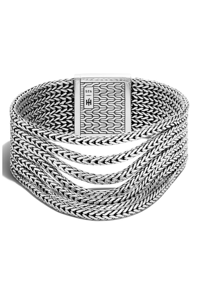 Flat Classic Multi Row Bracelet, Alternate, color, SILVER