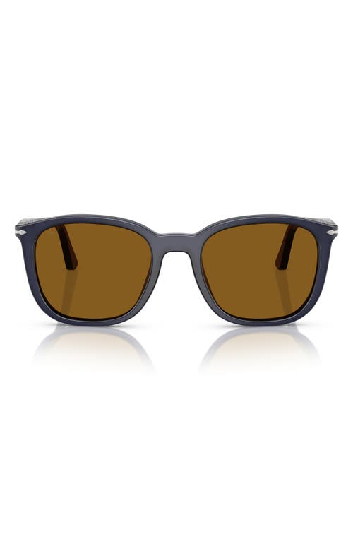 Persol 52mm Polarized Pillow Sunglasses in Blue Brown 