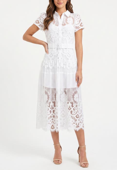 Jolene Collared Lace Midi Dress