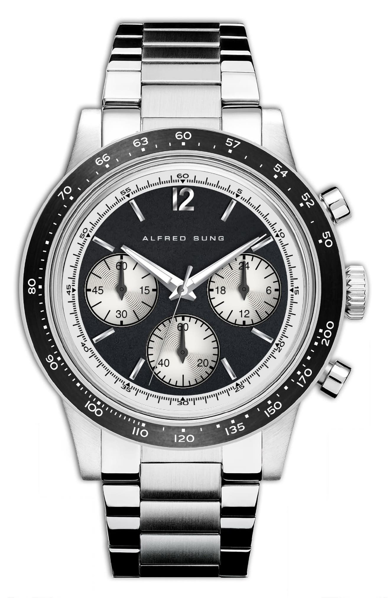 Alfred Sung Chronograph II Bracelet Strap Watch, 44mm