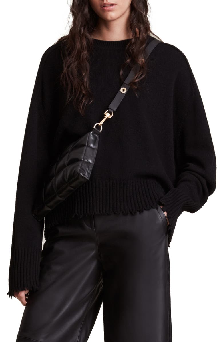 AllSaints Kiera Cashmere Blend Crewneck Sweater, Main, color,