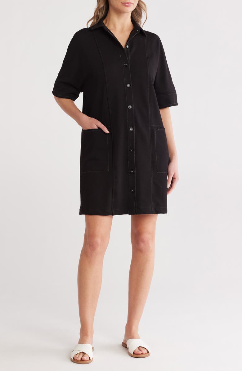 MAX STUDIO Elbow Length Sleeve Shirtdress, Main, color,