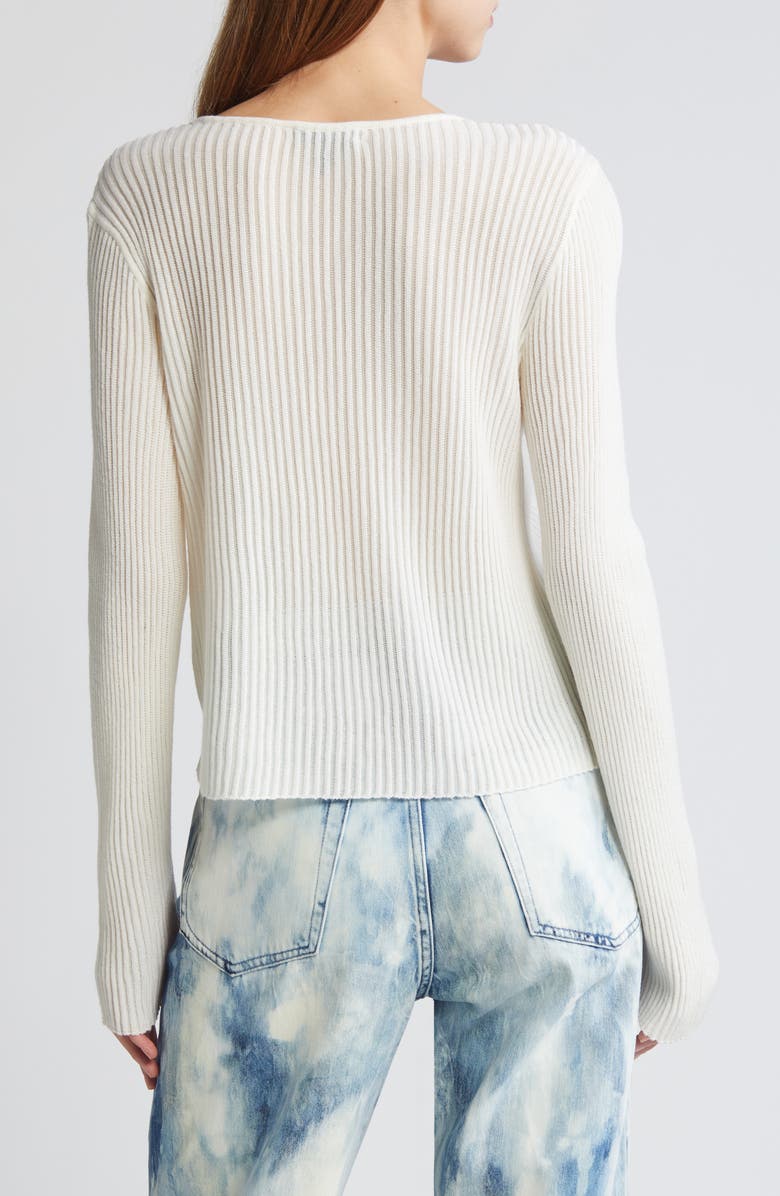 rag & bone Dorit V-Neck Wool Blend Rib Cardigan, Alternate, color, 