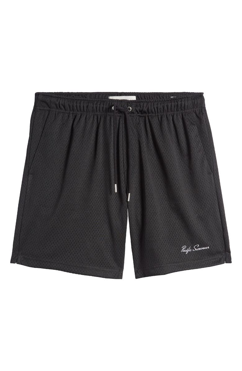 PacSun Aaron Drawstring Mesh Shorts, Alternate, color, Black
