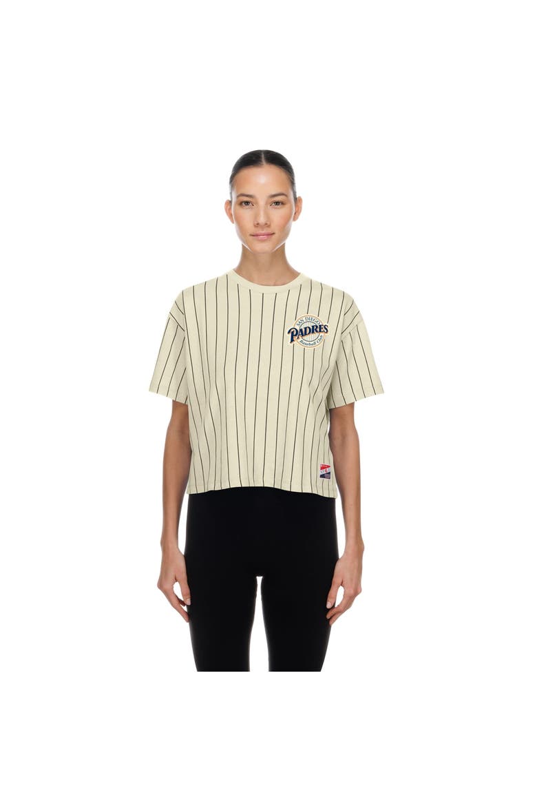 Women's New Era  Cream San Diego Padres Throwback Boxy T-Shirt, Main, color, Cream