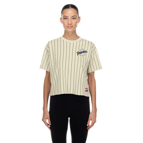 Women's New Era  Cream San Diego Padres Throwback Boxy T-Shirt