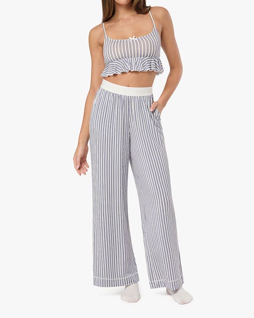 Weworewhat Babydoll Cropped Tank In Lilac/drk Navy