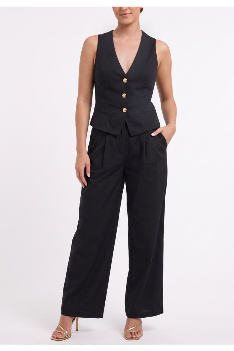 Annie Sleeveless Peplum Jumpsuit, Main, color, Black