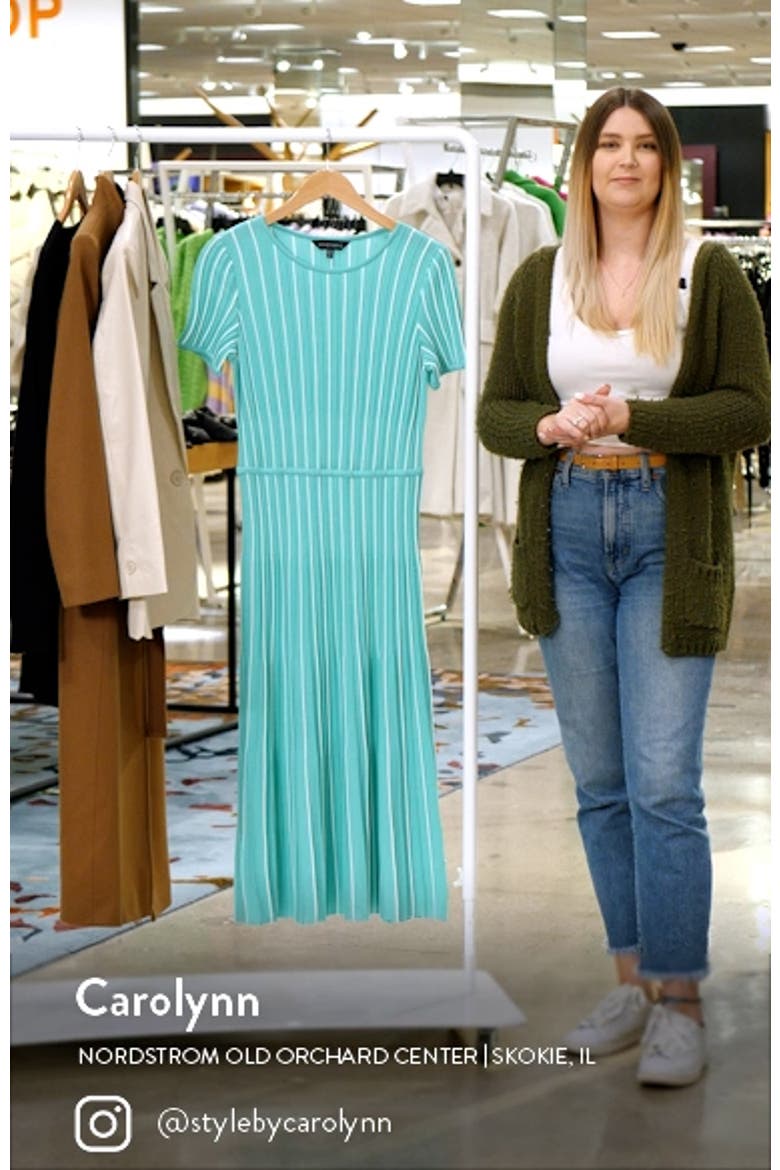 Stripe A-Line Midi Sweater Dress video
