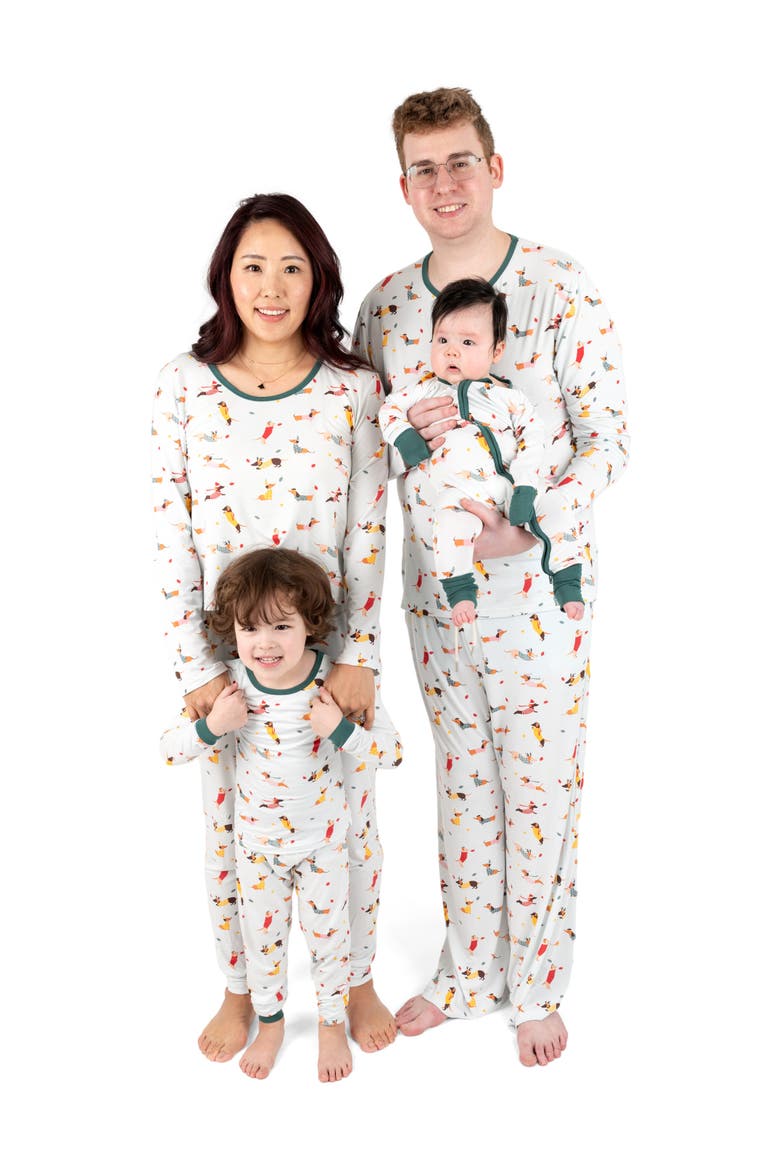2-pc. Soft Stretch Viscose Cool Touch Matching Family Holiday Pajamas, Alternate, color, Dogs White