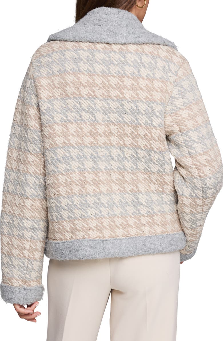 NIC+ZOE Houndstooth Bouclé Knit Jacket, Alternate, color, Neutral Multi