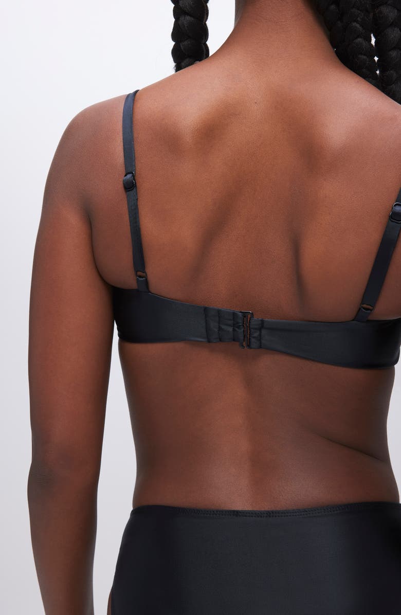 Good American Ruched Underwire Demi Cup Bikini Top, Alternate, color, 