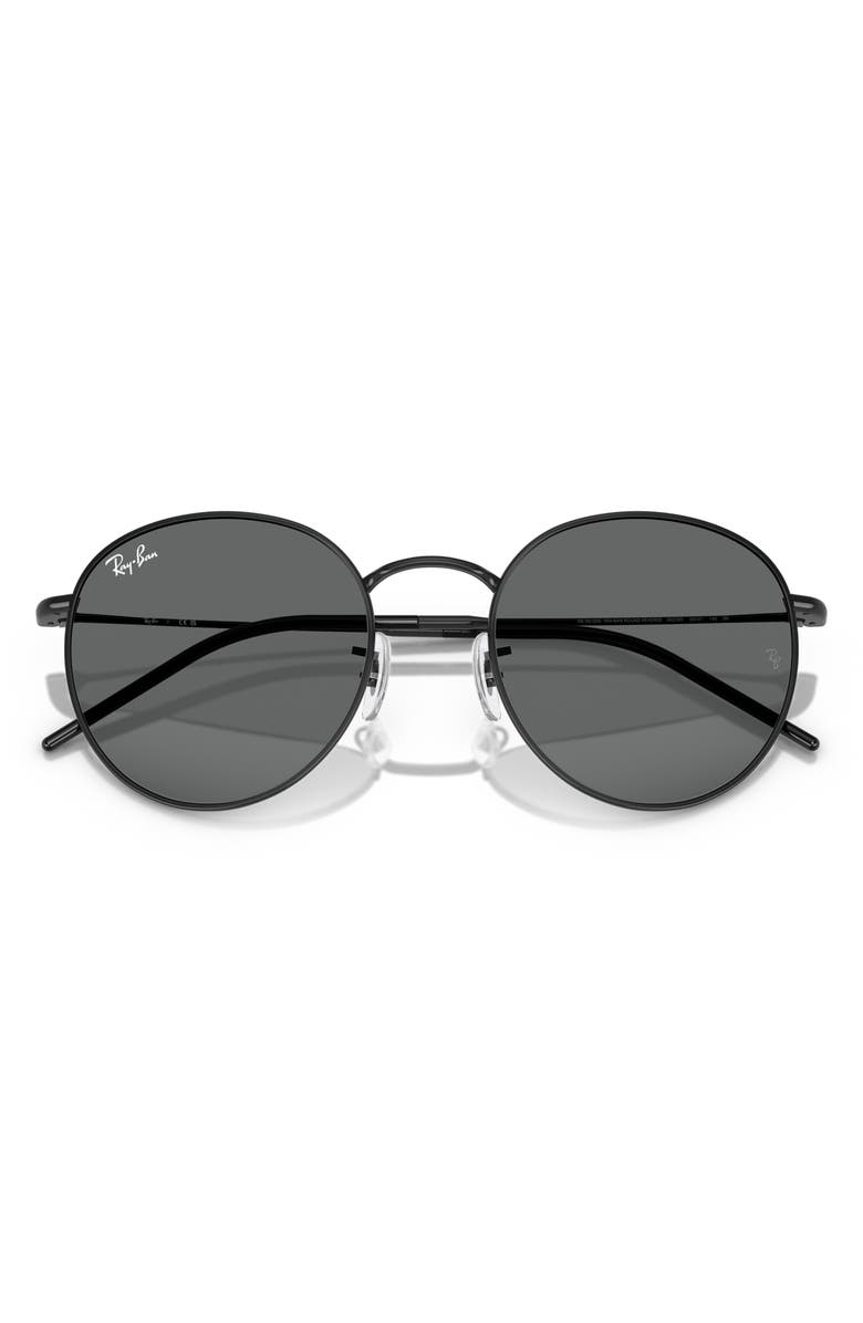 Ray-Ban Reverse Phantos 55mm Round Sunglasses, Alternate, color, Black