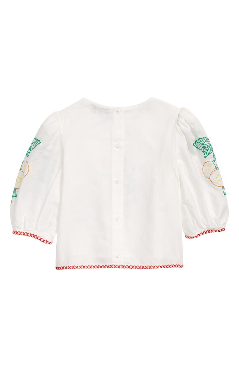 Stella McCartney Kids Kids' Floral Embroidered Linen & Cotton Top, Alternate, color, 