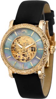 PORSAMO BLEU Women's Liza Topaz Stone Automatic Watch, 38mm x 44mm