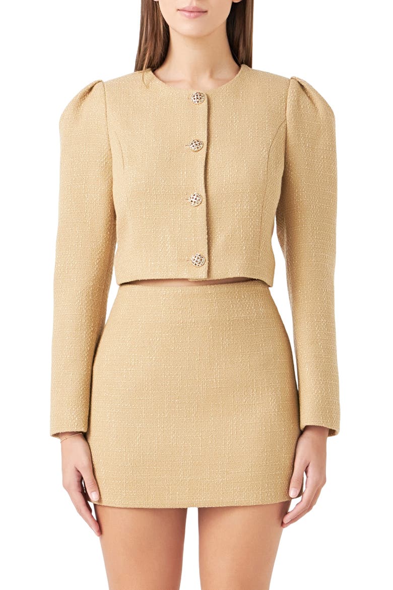 Tweed Blazer, Main, color, TAN
