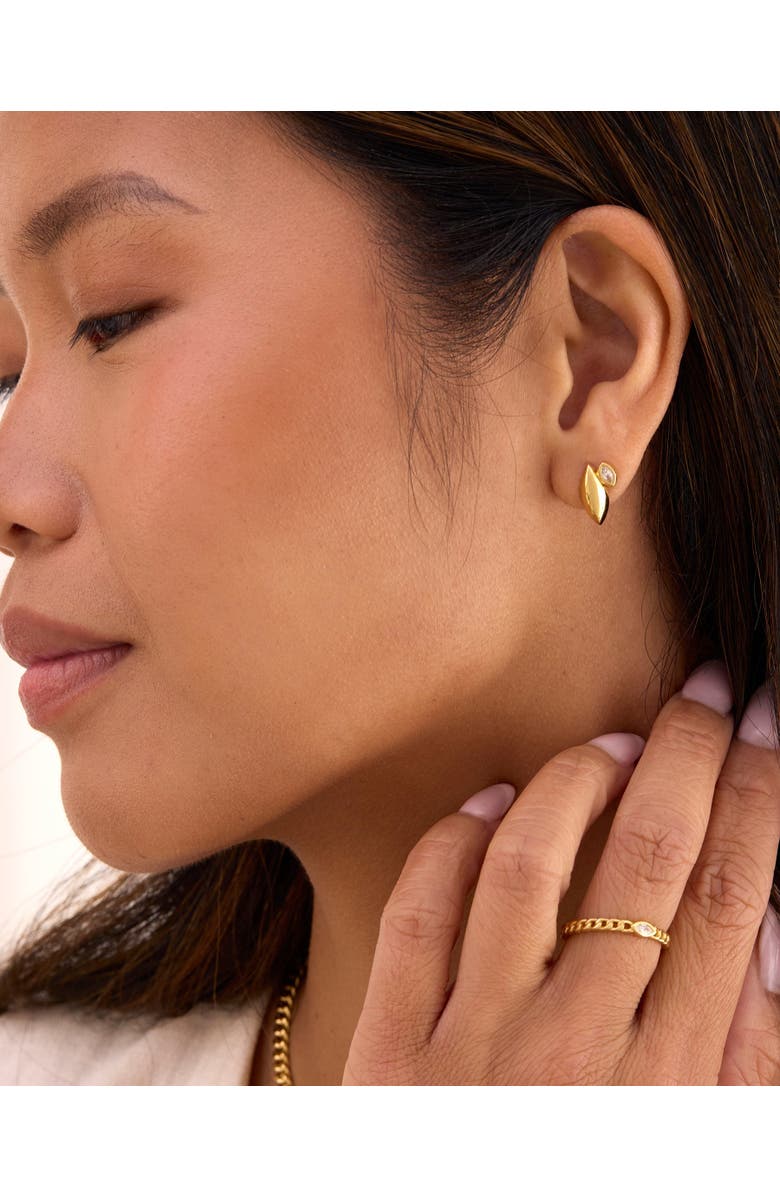 Sara Patino Azalea Gold with Topaz Stud Earrings, Alternate, color, Gold