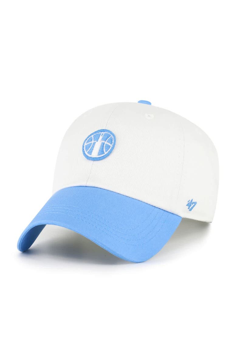 '47 Unisex '47 White/Sky Blue Chicago Sky Contemporary Two-Tone Clean Up Adjustable Hat, Alternate, color, White