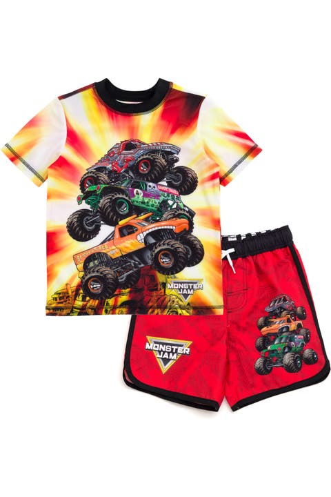 2-Piece Swimwear Rash Guard and Swim Trunks Set