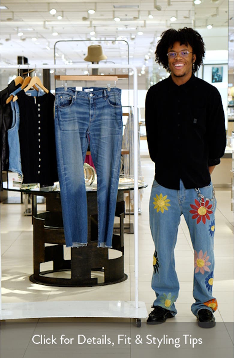 Hammels Raw Hem Slim Straight Leg Jeans, sales video thumbnail