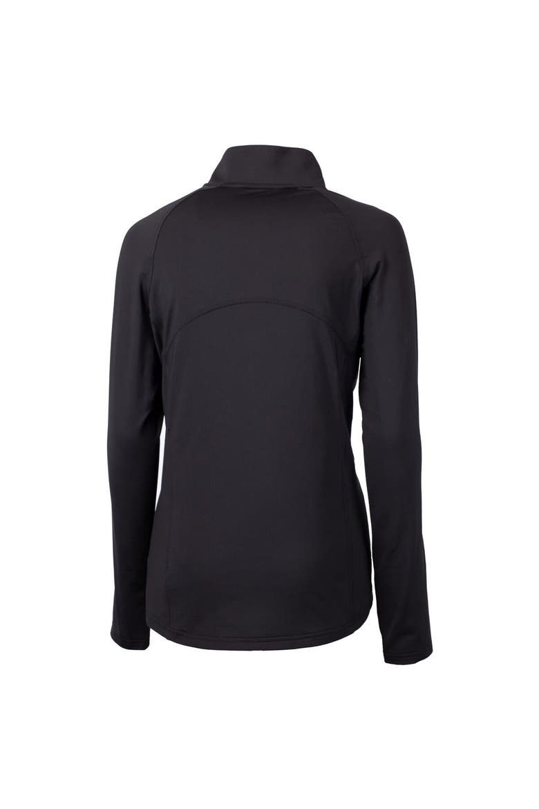 Women's Cutter & Buck  Black Washington Commanders Helmet Logo Adapt Eco Knit Stretch Recycled Half-Zip Pullover Top, Alternate, color, Black