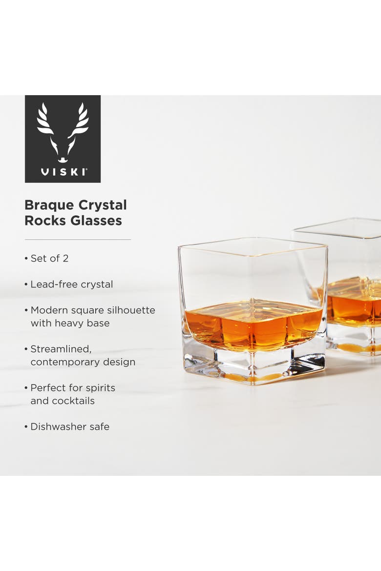 Braque Crystal Rocks Glasses Set of 2, Alternate, color, Clear